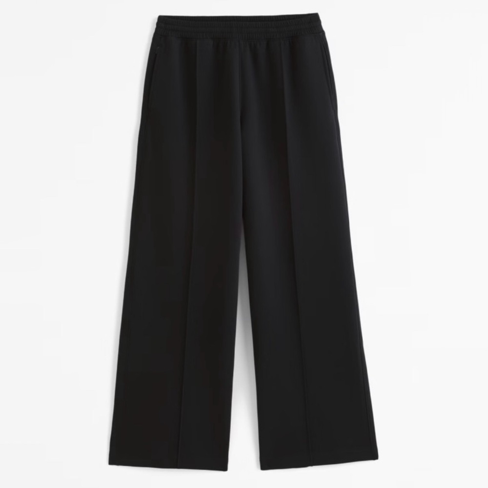 Abercrombie YPB neoKNIT Wide Leg Sweatpant Lounge Pants in Black